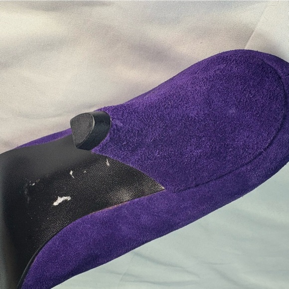 Vintage 80s Rooster Brand Purple Suede Pumps Heels Retro Office Corporate 1980s - Picture 8 of 8